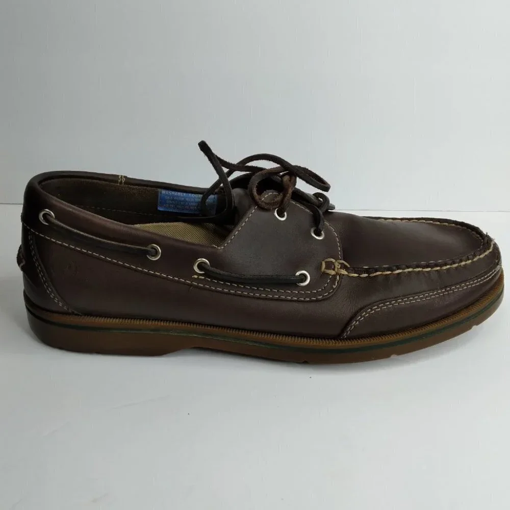 Rockport Washable Footwear Brown Leather Boat Shoes Loafers Size 11.5M